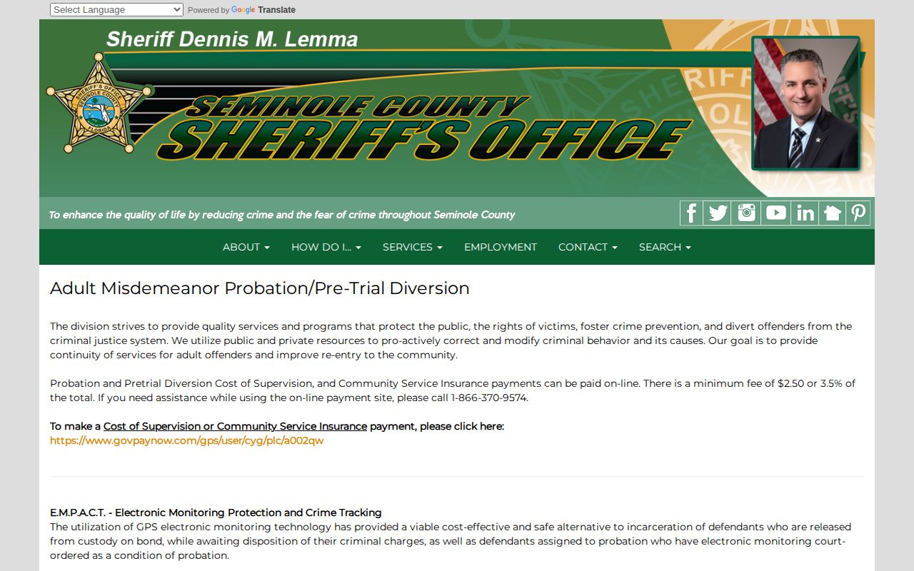 Seminole County probation office and reporting tools