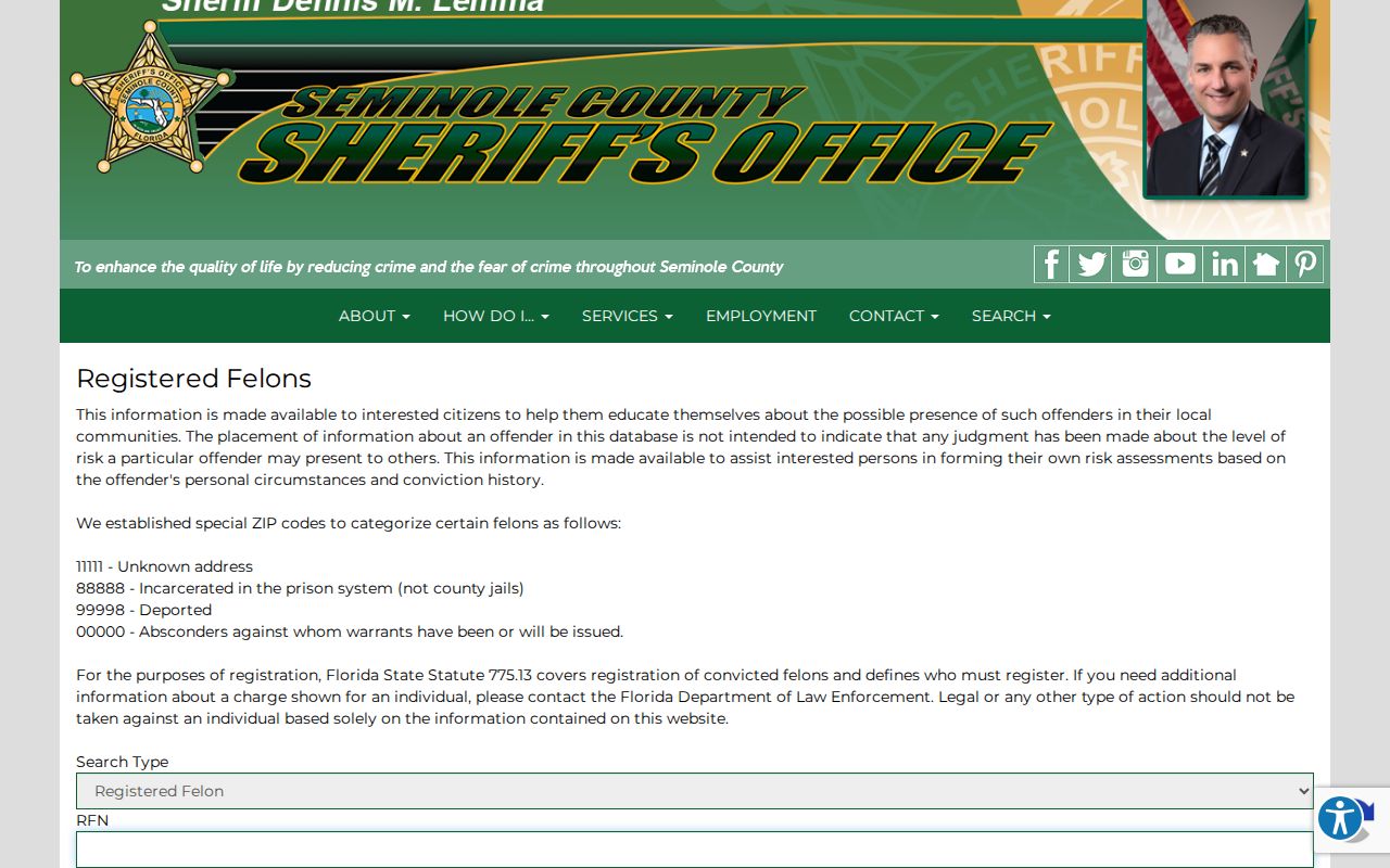 Seminole County record status meanings separate from parole and probation