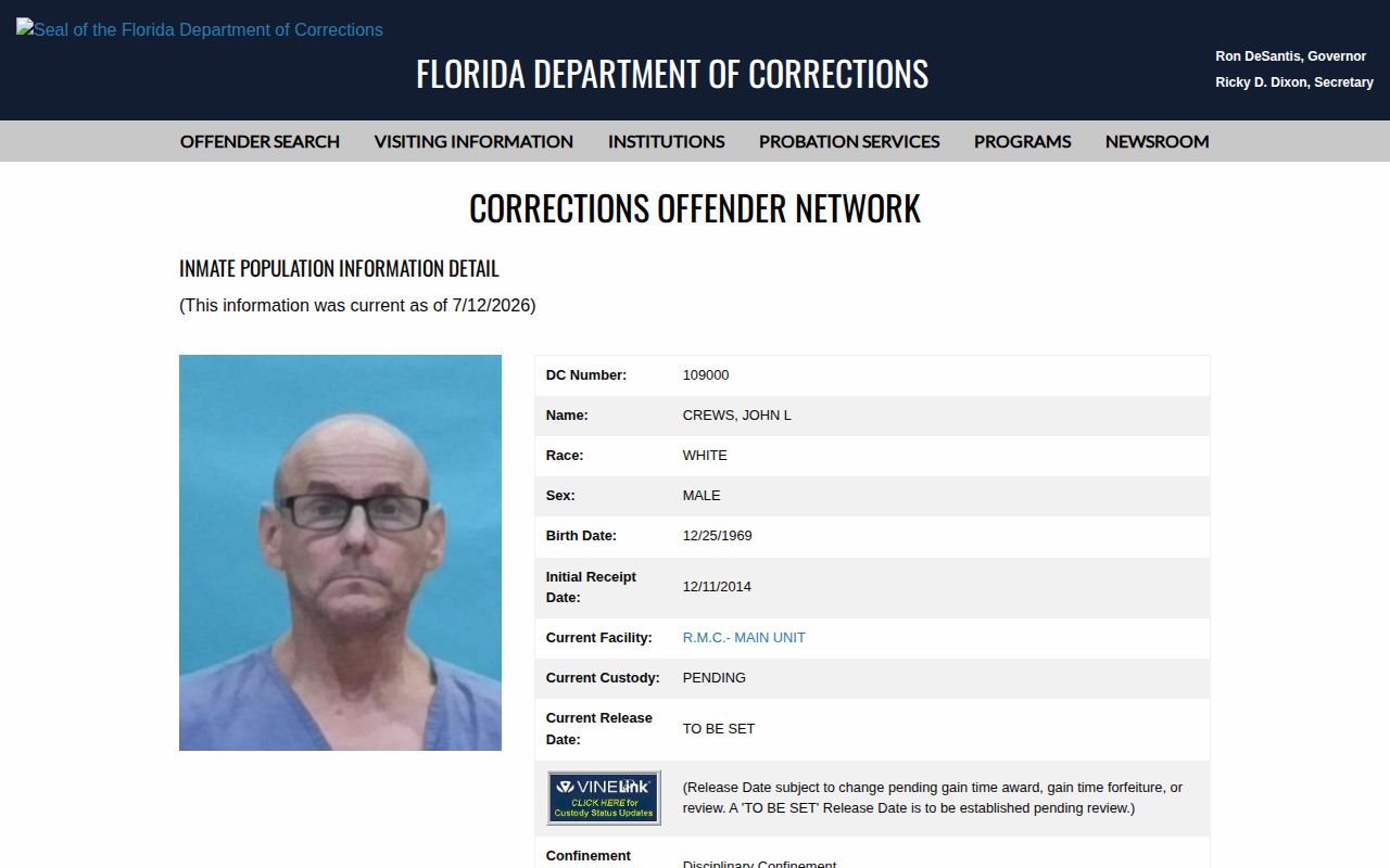 Seminole County projected release date marked to be set